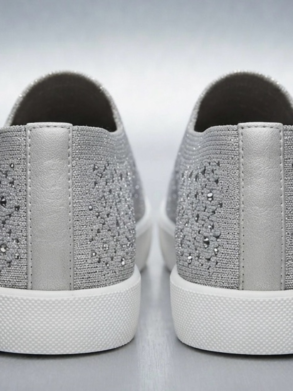 White Mountain Champagne Slip-On Loafers with Rhinestones Champagne w/Silver - Picture 5 of 8